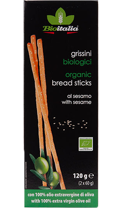 Bioitalia Grissini EVOO & Sesame 120g