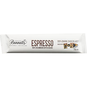 Bennetts Espresso Dark Choc Bar 20gm