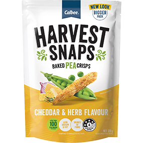 Harvest Snaps Pea Crisps Cheddar & Herb 120gm