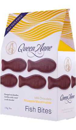 Queen Anne Milk Chocolate Pineapple Marshmallow Fish Bites 170gm