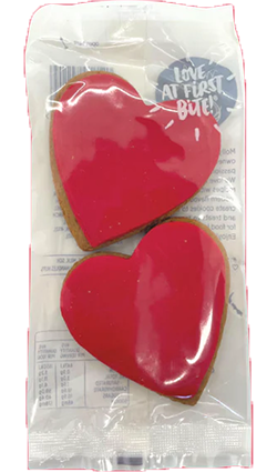 Red Iced Hearts Twin Pack Gingerbread 54gm