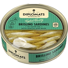 Sardines in Olive Oil with Lemon & Basil Diplomats 160gm