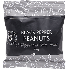 Herb & Spice Mill Black Pepper Peanuts 100gm
