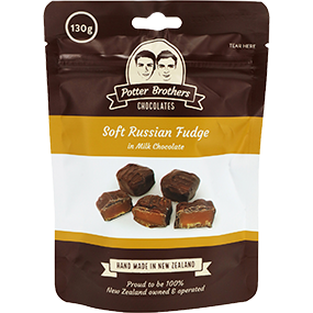 Potter Bros Soft Russian Fudge in Milk Choc 130g