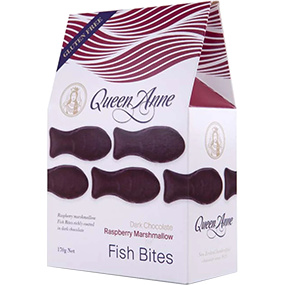 Queen Anne Dark Choc Raspberry Fish Bites 170gm
